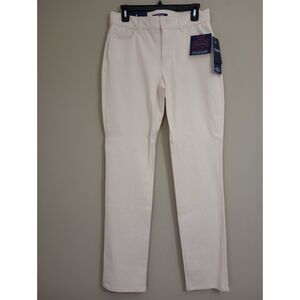 NWT Chaps Slimming Fit Cream Color Straight Leg Size 8 Long